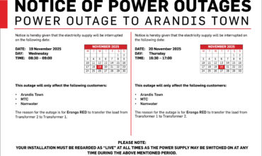 NOTICE OF POWER OUTAGES